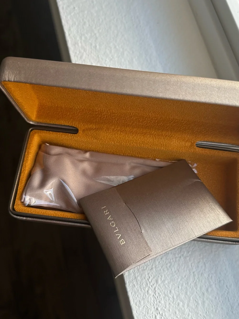 BVLGARI Metallic Rose Gold Eyewear Case